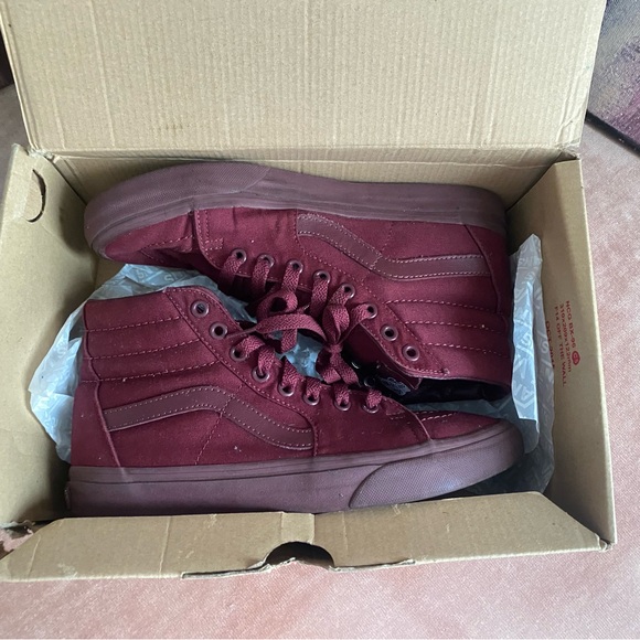 Vans Sk8-Hi Skate Shoes Burgundy - Picture 9 of 10